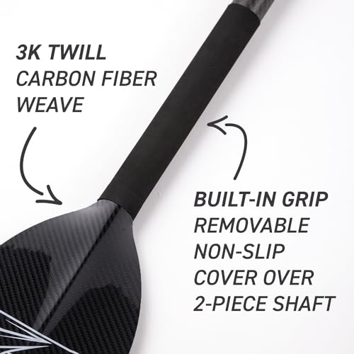 Black Glossy Dragon Boat Paddle - Carbon Fiber