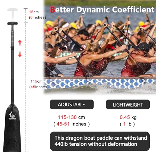 Dragon Boat Paddle: Lightweight, Adjustable Carbon Fiber, IDBF Approved