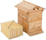 7 Plastic Beehive Frames with Wooden Brood Boxes