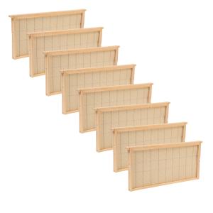 Deep Beehive Frames with Wired Beeswax Foundation, 8-Pack