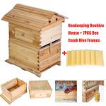 Wooden Beehive Box with 7 Automatic Honey Frames