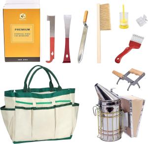 9-Piece Beekeeping Tools Kit with Smoker and Tote
