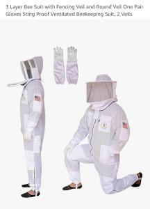 Medium 3-Layer Bee Suit with Veils and Gloves