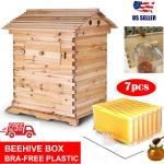 Wooden Brood Beekeeping Box with 7 Honey Frames