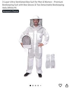 Ultra Ventilated Bee Suit with Gloves and Veil