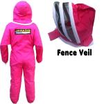 Fuchsia Beekeeper Full Bee Suit 4XL w/ Zipper Veil & Pockets - Durable & Stylish
