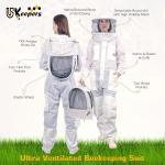 Ventilated 3-Layer Beekeeping Suit with 2 Veils, L