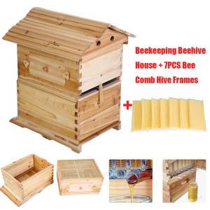 Wooden Beehive Box with 7 Automatic Frames