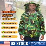 Camouflage Beekeeping Jacket with Veil and Hat