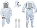 Professional White Cotton Bee Suit with Veil, XXL