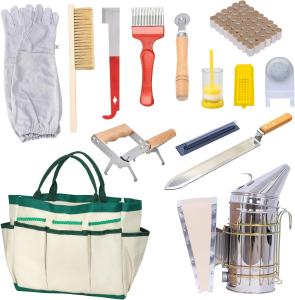 14-Piece Beekeeping Starter Kit with Smoker and Tools