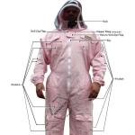 Pink Beekeeper Full Suit with Removable Veil, 2XL