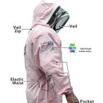 Pink Beekeeper Full Suit with Removable Veil, 2XL