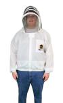 Beekeeping Jacket with Hood Veil - White