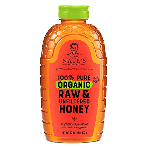 Nate's Organic Raw-Unfiltered Honey - 32oz - USDA Certified