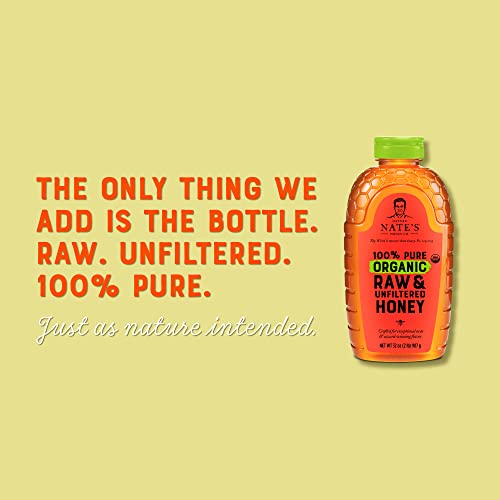 Nate's Organic Raw-Unfiltered Honey - 32oz - USDA Certified
