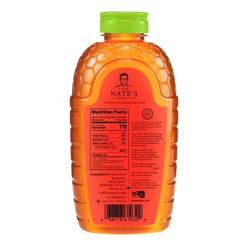 Nate's Organic Raw-Unfiltered Honey - 32oz - USDA Certified