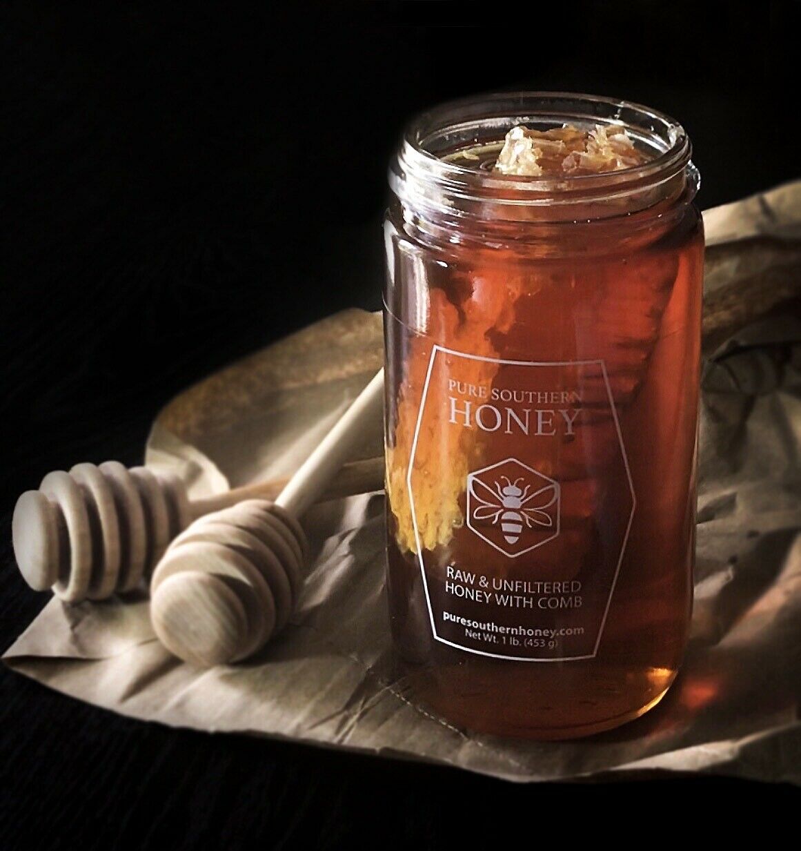 1lb Raw & Unfiltered Honey with Comb - 2023 Crop