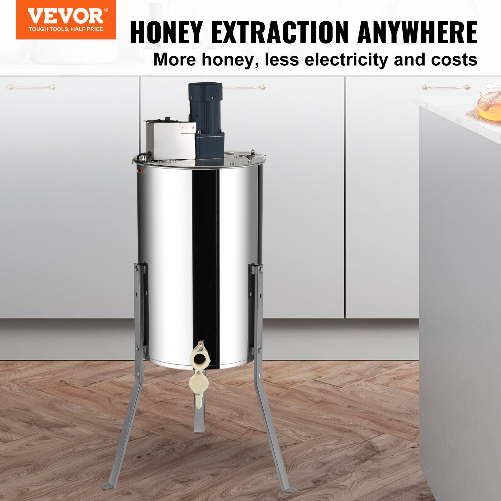VEVOR Electric Honey Extractor 2/4 Frames - Stainless Steel