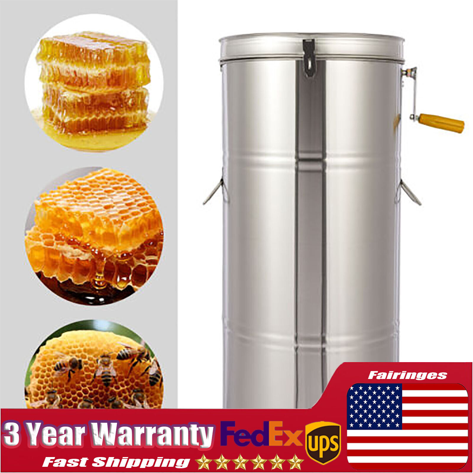 304 Stainless Steel Manual 2 Frame Honey Extractor