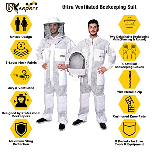 USKEEPERS Bee Suit with Gloves & Veils 