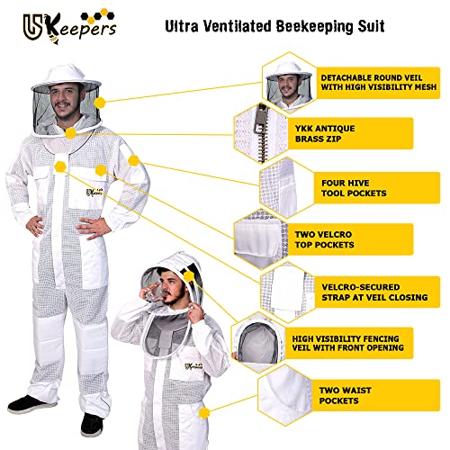 USKEEPERS Bee Suit with Gloves & Veils 