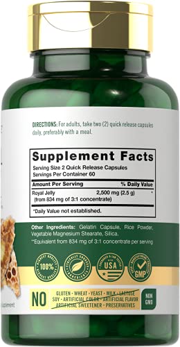 Carlyle Royal Jelly Capsule | 2500mg | 120 Count | Traditional Supplement