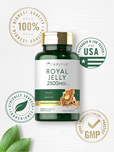 Carlyle Royal Jelly Capsule | 2500mg | 120 Count | Traditional Supplement