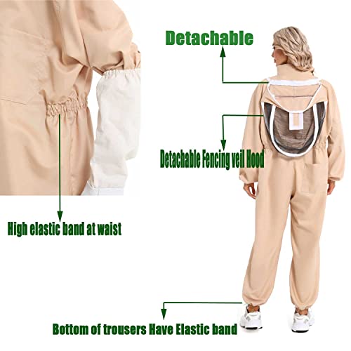 Unisex Beekeeping Suit with Gloves & Ventilated Hood