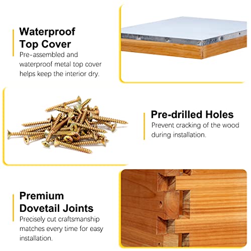 Langstroth 10-Frame Beehive Starter Kit with 100% Beeswax Coating
