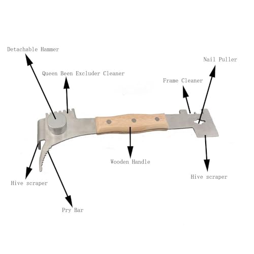 AukBeeFun Steel Hive Tool with 7 Functions