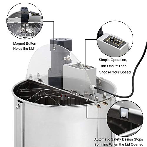 Electric Stainless Steel 4 Frame Honey Extractor