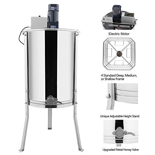 Electric Stainless Steel 4 Frame Honey Extractor