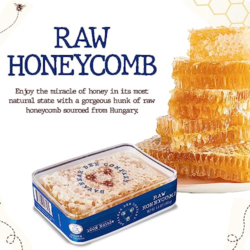Savannah Bee Acacia Honeycomb: All-Natural, Unfiltered Honey - 5.6oz