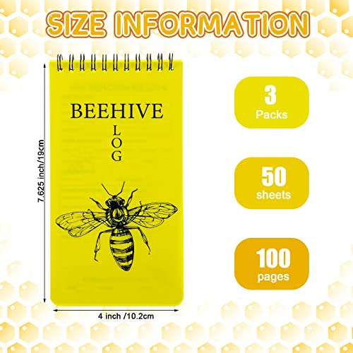 PerKoop Beekeeping Log Book, 3 Pack