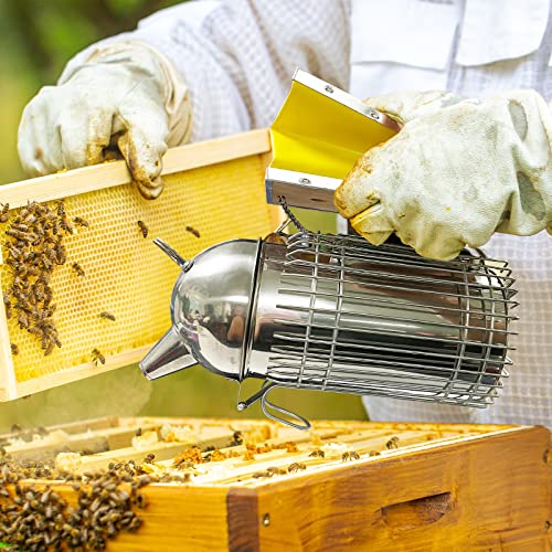 Stainless Steel Bee Smoker with Heat Shield