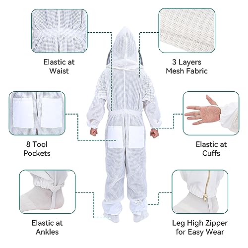 CEED4U Beekeeping Suit, Ventilated Mesh, Professional