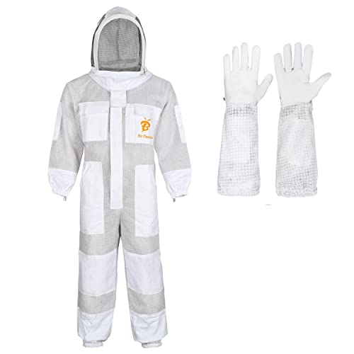 Sting-Proof Bee Suit with Gloves for Men (Large)