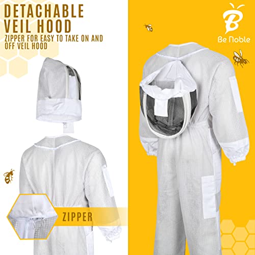Sting-Proof Bee Suit with Gloves for Men (Large)