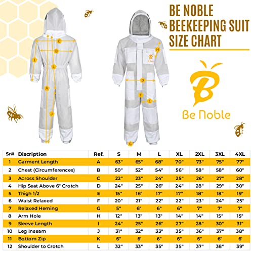 Sting-Proof Bee Suit with Gloves for Men (Large)