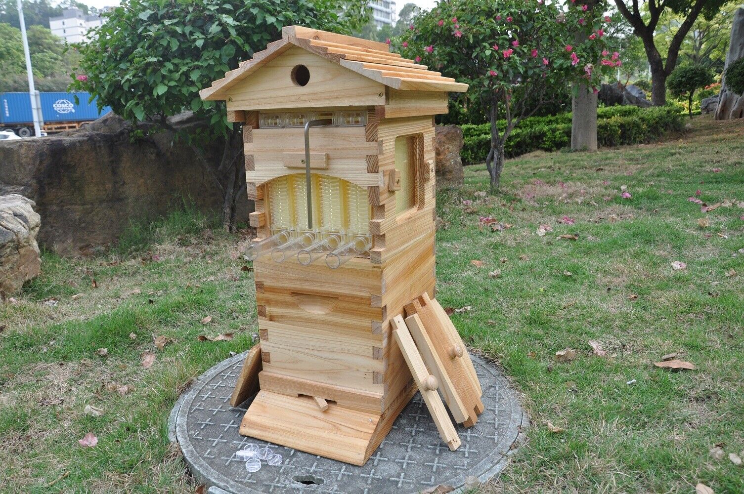 10Pcs Hive Frames + Cedarwood Beehive Box