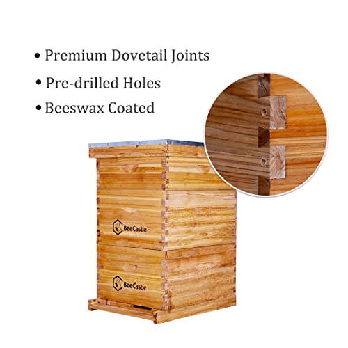 BeeCastle 8 Frame Langstroth Bee Hive with Beeswax