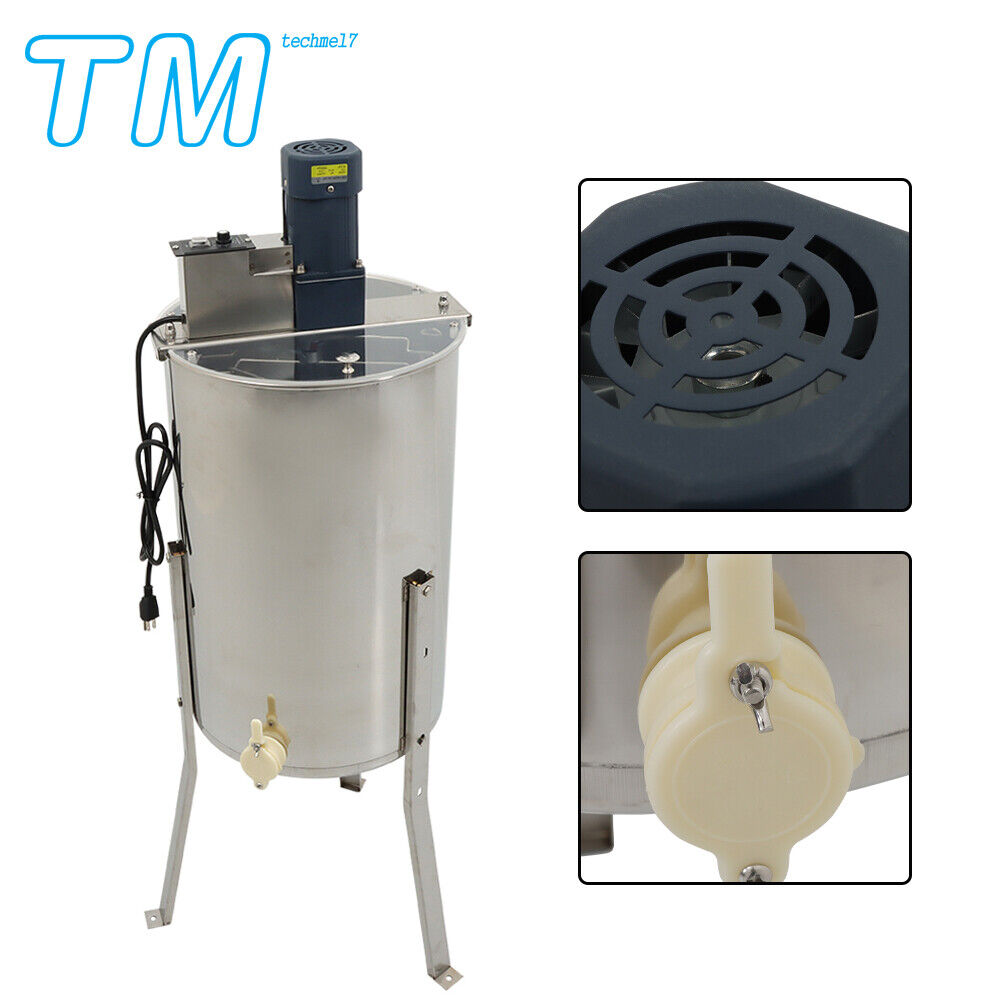 Electric Stainless Steel Honey Extractor, 2/4 Frame Rack