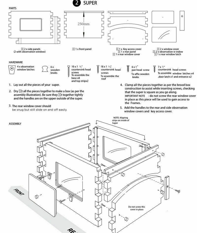 7-Piece Auto-Run Honey Bee Comb Frames Kit