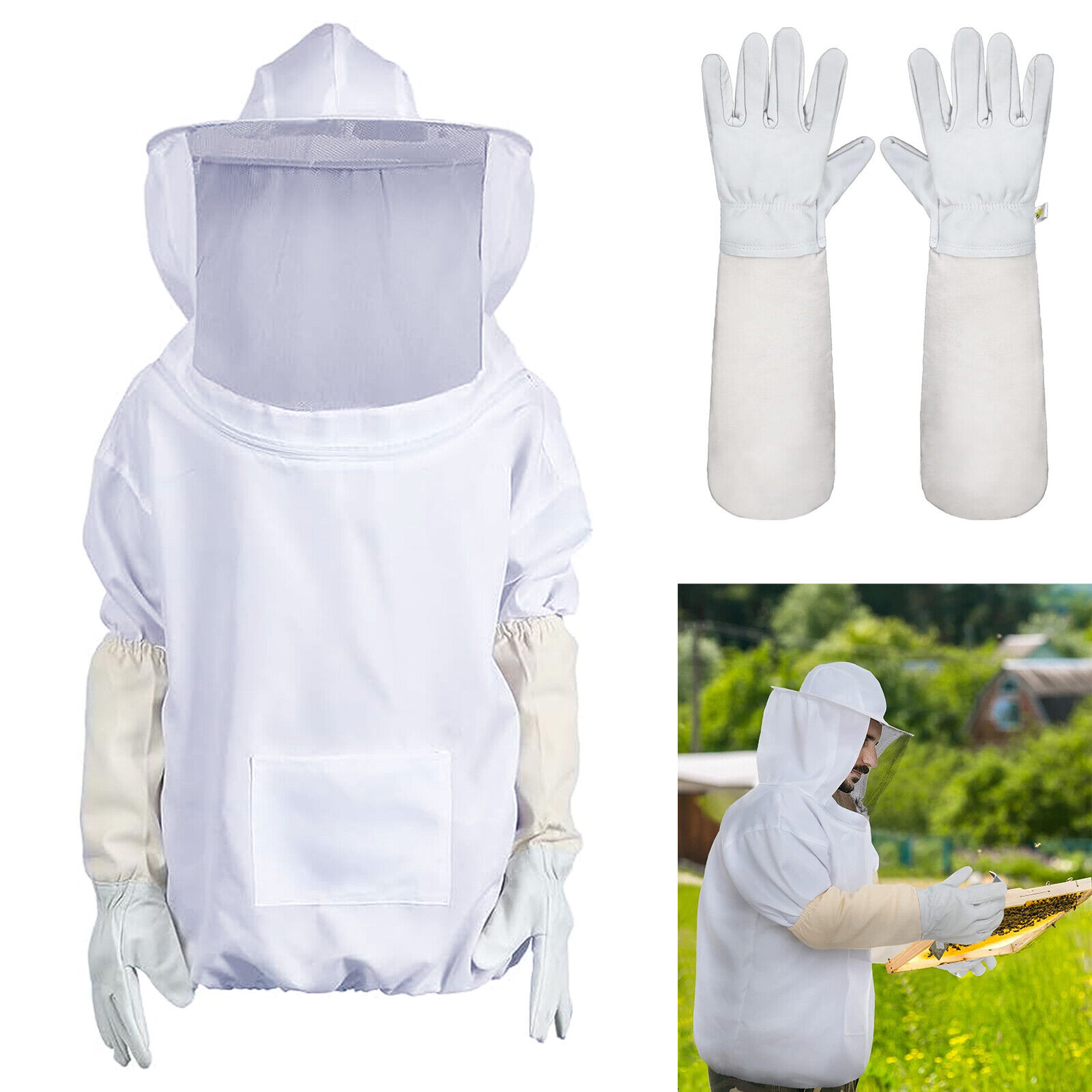 Beekeeping Protective Suit with Veil and Gloves