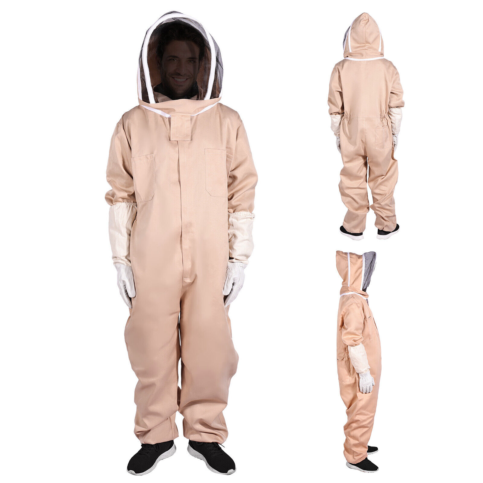 Pro Beekeeping Suit Polycotton Full Body w/ Gloves