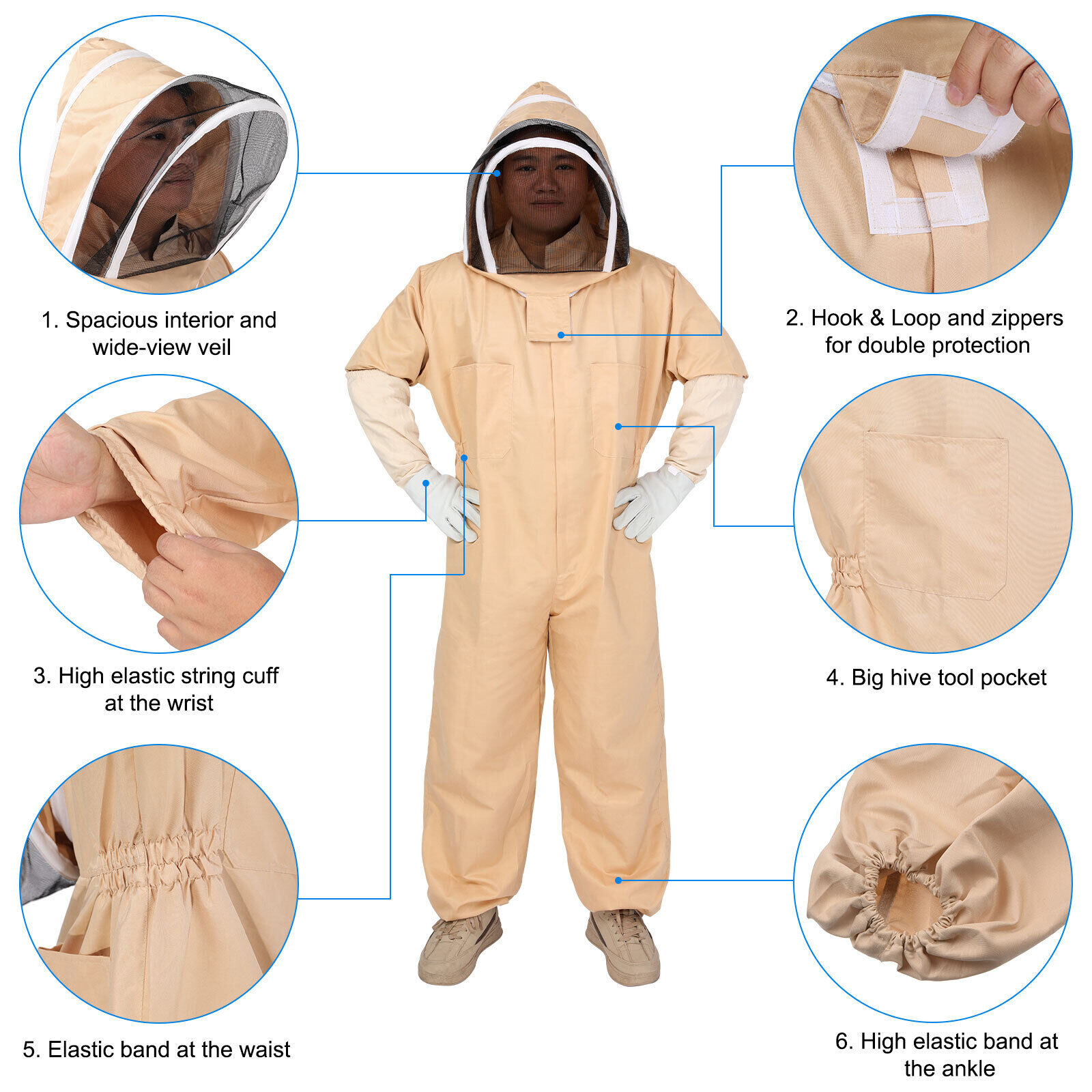 Unisex XL Bee Suit with Glove and Veil