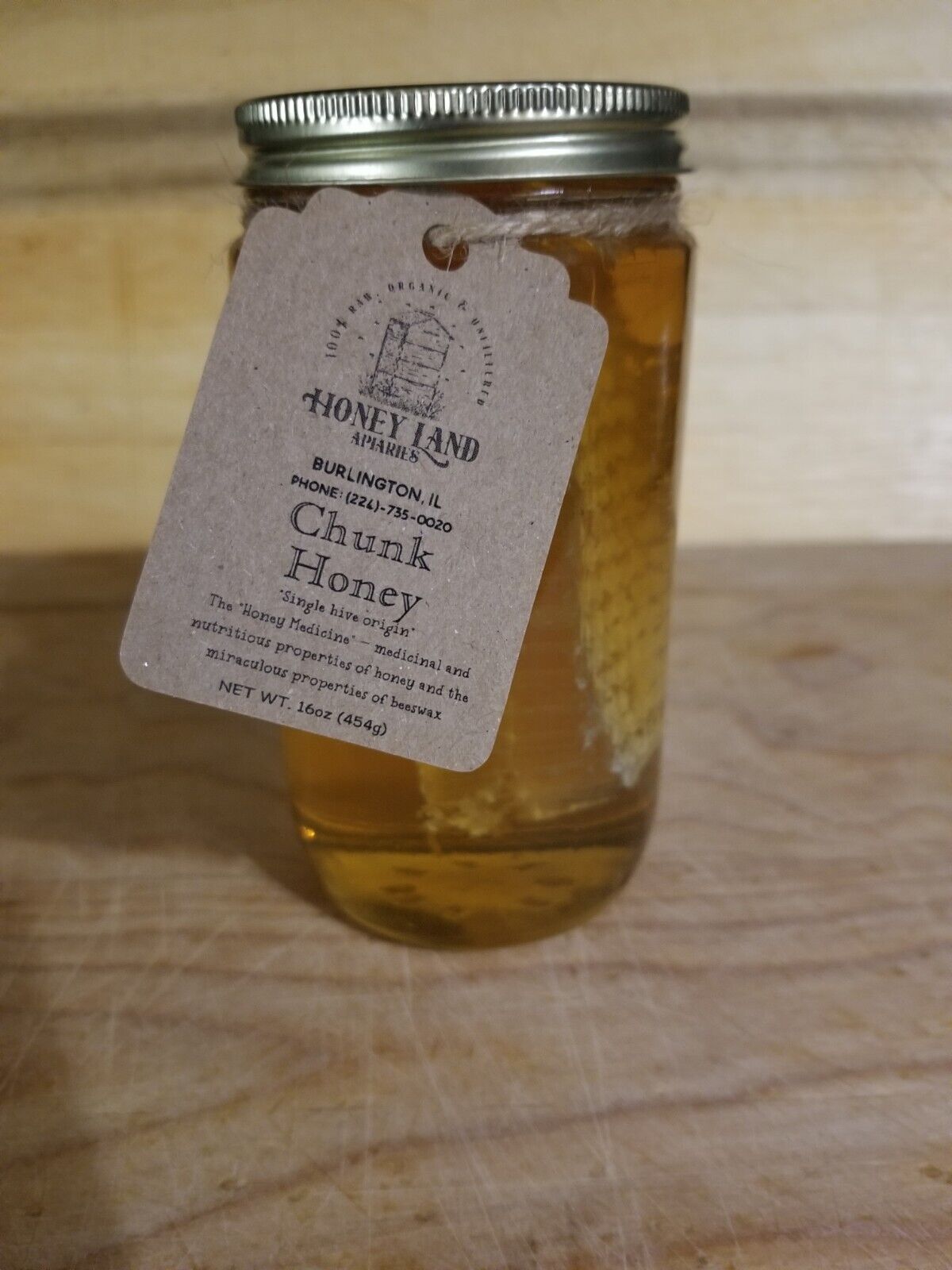 Organic Raw Chunk Honey from Single Beehive