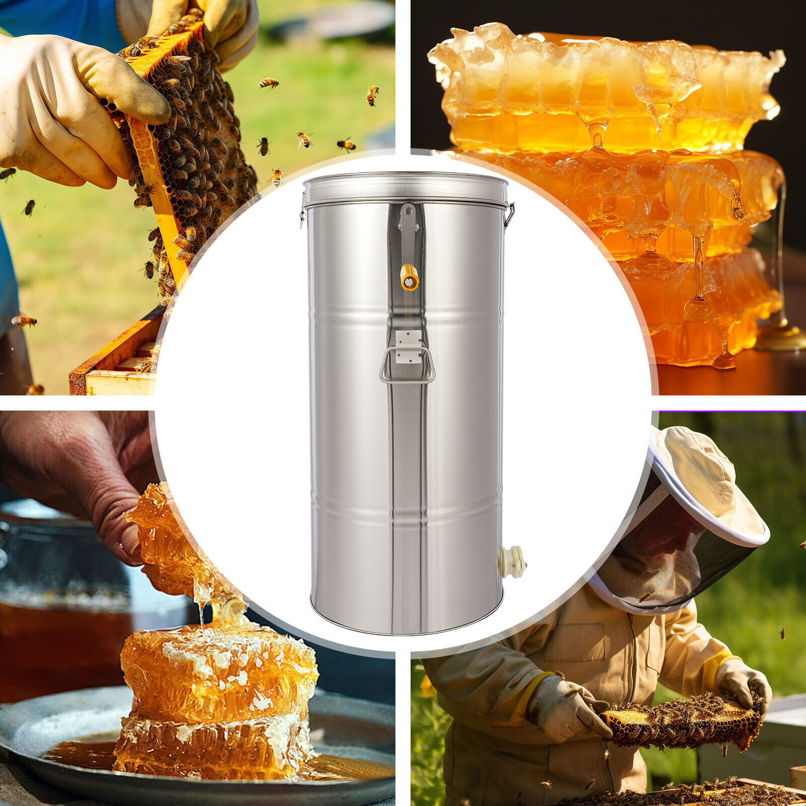 Stainless Steel 2 Frame Manual Honey Extractor, 70cm*35cm