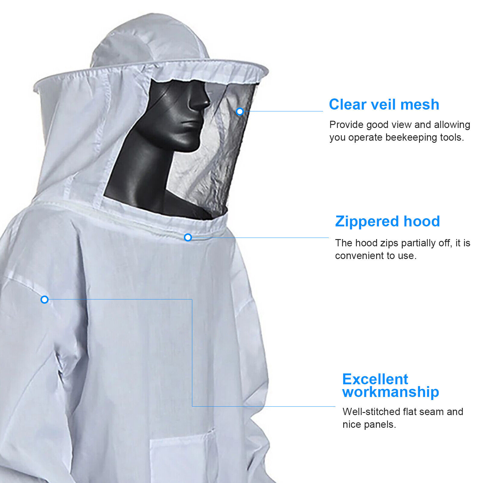 Beekeeping Protective Suit with Veil and Gloves